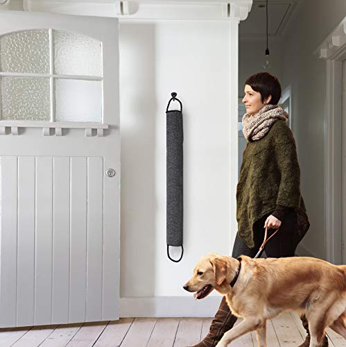 DECOREALM Heavy Duty Under Door Draft Stopper and Noise Blocker, Sound Proof Under Door Draft Guard for Doors and Windows, Provides Air Insulation and Weather Stripping for Doors (Black, 30 Inches)