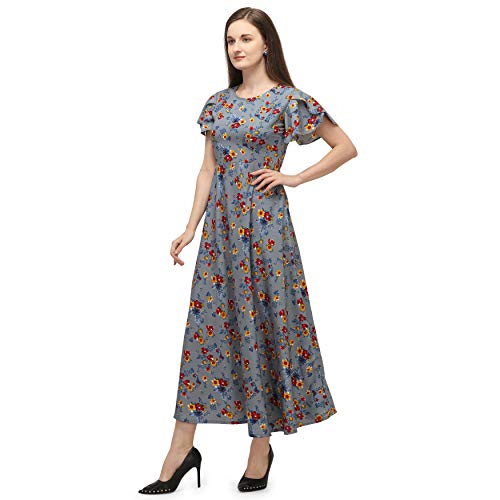 Image of OOMPH! Women's Western & Fusion wear Crepe A-Line Maxi Dress - mdfoil