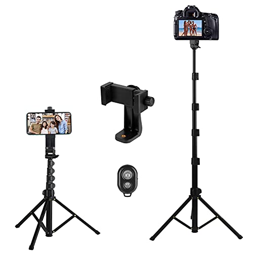 MINJANDLEE 66.5" Bluetooth Selfie Stick Stativ, Kamera & Handy-Stativ mit Kabelloser Fernbedienung um 360° Drehbar und Universal-Stativkopf-Halterung für iPhone,Android, Samsung,Smartphones,Gopro Cover
