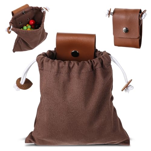 HJZHII Waxed Canvas Foraging Bag with Leather Belt