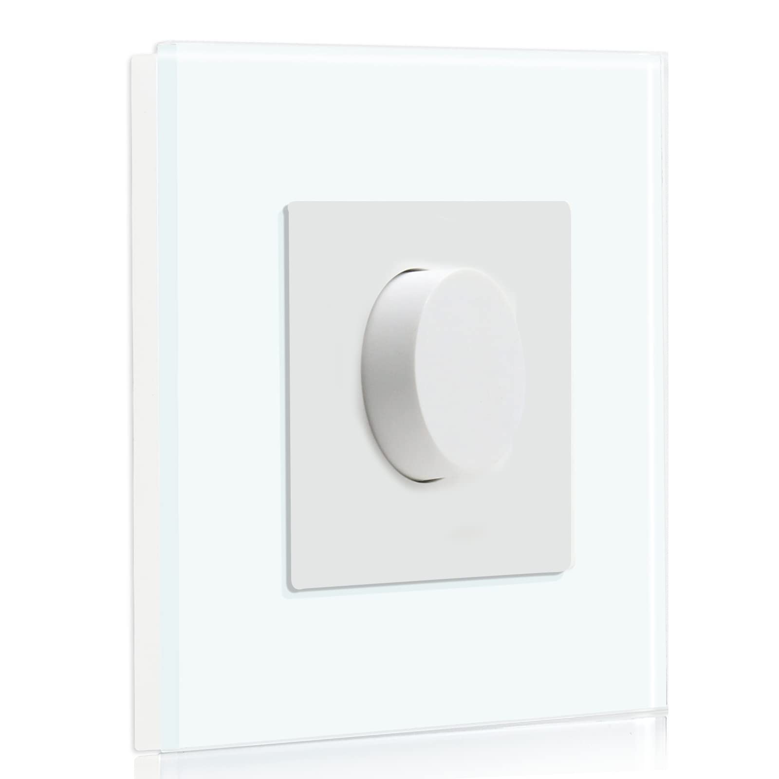 BSEED LED Dimmer Switch White - 1 Gang Rotary Leading-Edge Light 500W for Dimmable LED and Incandescent Lamps