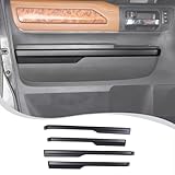 LLKUANG Car Inner Door Armrest Panel Decoration Strip Trim Compatible with Toyota Tundra 2014-2020 Pickup Car Door Protective Panel Cover Accessories(Not fit Double Cab Model) (Black)