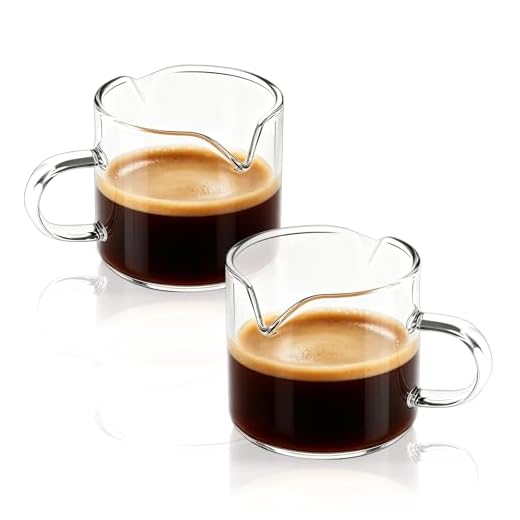 BCnmviku Shot Glasses Espresso Parts Double Spouts Milk Cup Clear Glass (Clear Glass-2Pack)