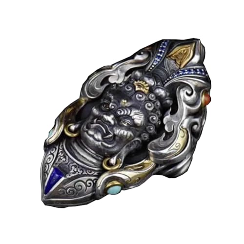S925 Thai Silver Immovable Ming Wang Zodiac Chicken Primordial Buddha Guardian God Zhaocai Protector Pendant Necklace