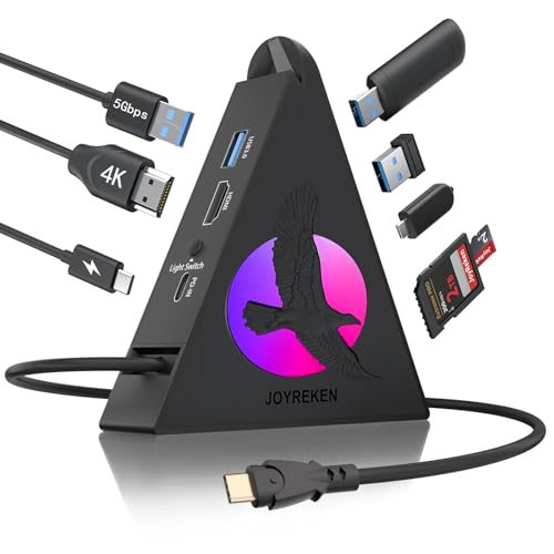 Hub USB C vertical 8 en 1 avec HDMI 4K et recharge pass-through PD 100W