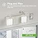 FREELICHT 4 Pack Emergency Lights with Battery Backup, AC 120V, Two Head Adjustable, LED Emergency Square Lighting Fixture for Business Commercial Use with 4FT Plug in Cord, UL Listed