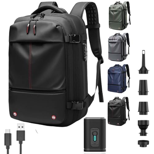 Quenta Spacevac - Mochila extensible multifuncional de gran capacidad, 60 L, impermeable, con bomba de aire, Negro , 60 Liter