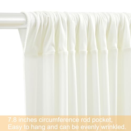 8 Panels Ivory Backdrop Curtains for Wedding Party Wrinkle Free Backdrops Curtain Drapes Fabric Decorations Photo Back Drop Cloth for Baby Shower Photography Stage Reception 40ft(W) x 12ft(H) by Tao-Ge - Image 6