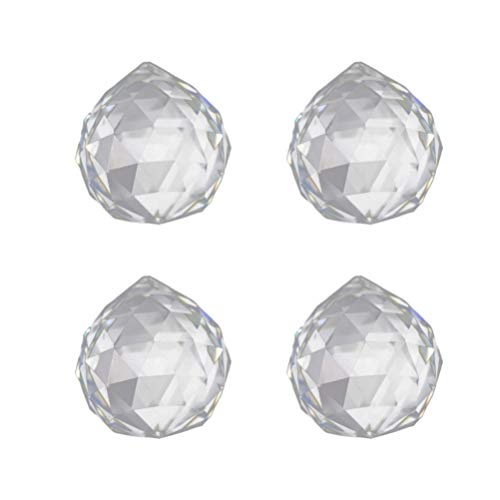 4 peças de bolas de prisma de cristal transparente com pingente de prisma para pendurar no interior