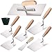 Colorus - Set di 8 utensili per stucco Mestolo in acciaio INOX per intonaco, cazzuola per stucco, paletta per stucco, paletta per pittura, set di cazzuole per mattonelle