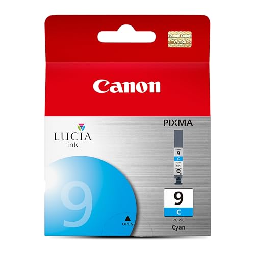 Image of Canon PGI-9 Genuine Cyan Ink Tank, Compatible with Pro9500, Pro9500 Mark II, MX7600, and IX7000 Printers