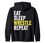 Photo Gallery eat sleep wrestle repeat wrestler divertente wrestling fan felpa con cappuccio Photo Gallery eat sleep wrestle repeat wrestler divertente wrestling fan felpa con cappuccio