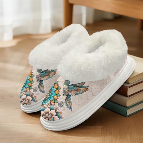 Womens Slippers Winter Warm Fluffy House Shoes for Indoor & Outdoor Cozy Comfort Platform Bedroom3