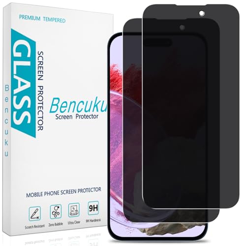 Bencuku 2 Pack Privacy Screen Protector for iPhone 14 Pro Max 6.7 Inch Anti Spy Tempered Glass Anti Scratch Bubble Free