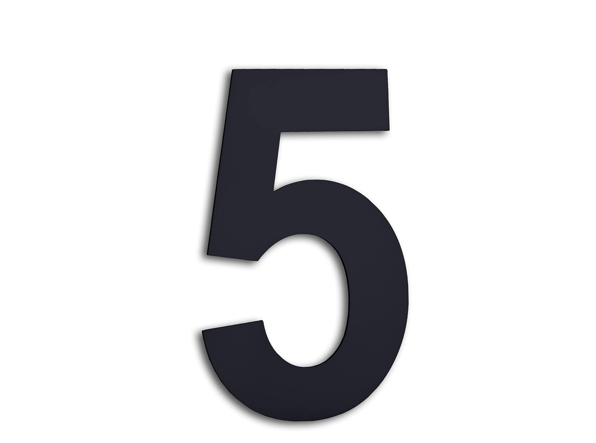 EVI HerrajesNumero Sticker for Houses in Stainless Steel Lacquered Black N 5 160 x 94 mm for Walls, Facades, Portals or Doors for Exterior and Interior Mod.0660160-5