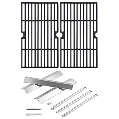 Grill Grates Heat Tent 3 Burner Replacement Parts for Oklahoma Joes Grill Parts Longhorn Combo Charcoal Gas Smoker Grill 12201767 14201767 15202029 16202046 Heat Shield Adjustable Crossover Tube
