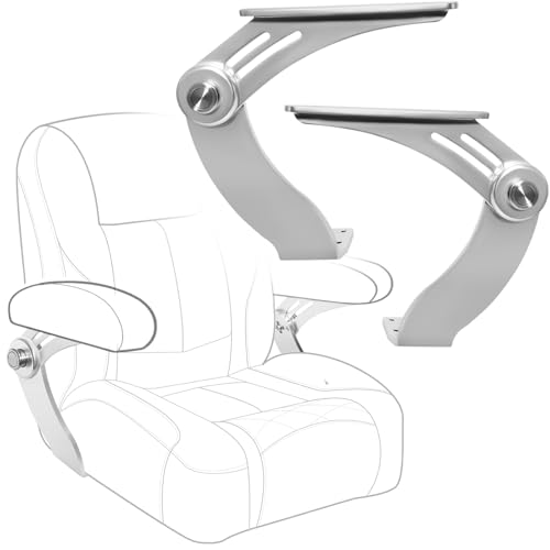 HWHongRV Aluminum Boat Pivot Flip-Up Armrest Set with Locking Switch Provides 90º Rotation of Armrest Boat RV Truck Flip-Up Seat Hinge, Sold in Pairs, Left & Right