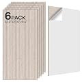 Keemute Acoustic 6 Pack Sound Absorbing Equidistant cutting Panels, 47.2” x 23.6” x 0.4” Self-Adhesive Noise Reduction Wall Panels for Office, Home Theater, Recording Studio(Camel)