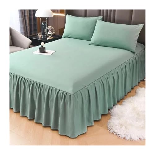 EJvkrbtx Falda de Cama con Colcha Envolvente con Volantes, Varios tamaños, Multicolor(Green,1PC 200x220cm Skirt)