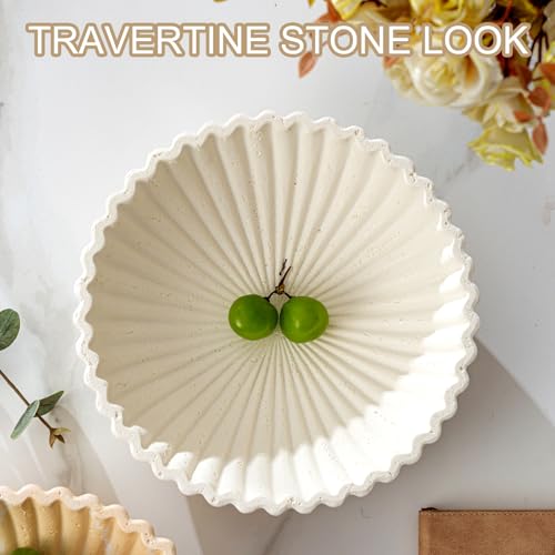 Large Decorative Fruit Bowl,10" Modern Snack Candy Bowl Off White - Image 4