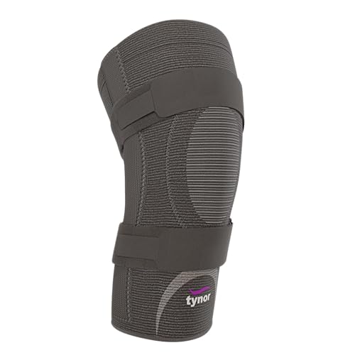 TYNOR Knee Cap With Rigid Hinge, Grey, Large, 1 Unit