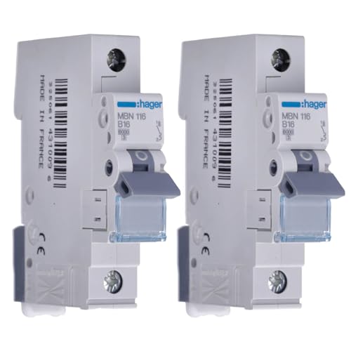 Hager Leitungsschutzschalter MBN116 1polig 16A 2 Stueck