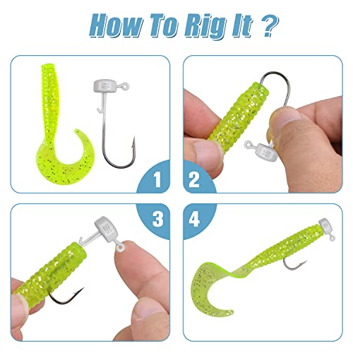 Ned Rig Mushroom Jig Heads Kit,25Pcs Finesse Shroom Head Jig Hooks For Soft Bait Lures Bass Crappie Jig Heads Fishing Hooks For Freshwater Saltwater 1/10Oz 1/8Oz 1/6Oz #TOP3