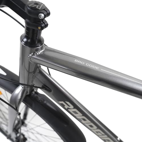 Image of ROADGIANT BRO-Code 700C Hybrid Bicycle | Dual Disc Brake | 21 Speed Shimano | Aluminum Frame | Light Weight | Unisex | for All-Terrain Riding | Grey