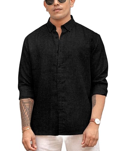 Image of Men's Casual Regular Fit Full Sleeve Collared Shirt, Stylish Fashion Wear