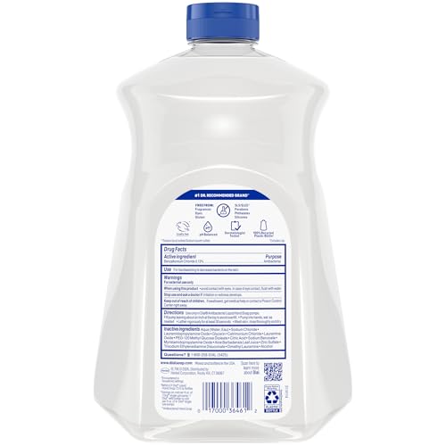 Image of Dial Antibacterial & Sensitive Liquid Hand Soap Refill, Hypoallergenic, Fragrance Free, 52 fl oz (Pack of 3)