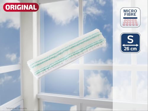 Miniatura 2 de Leifheit Recambio Limpiacristales Para Window Washer M, Limpia Ventanas, Marcos Y Esquinas, Funda Para Limpiacristales Absorbente De Dos Fibras, 26 Cm