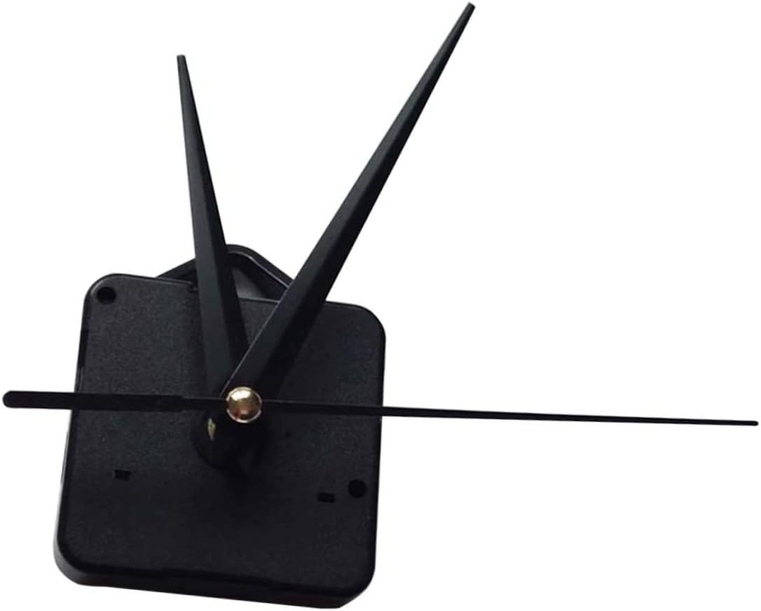 Long Shaft Wall Clock Movement Kit with Quartz Mechanism and 3 Black Repair Set for Home Hotel School Clocks 4.72X2.36X0.59 Inch