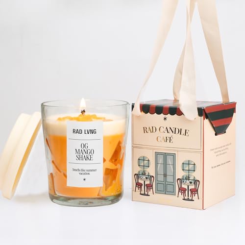 Image of RAD LVNG OG Mango Shake Grande | 350g Soy Wax Scented Candle | 45hr+ Burn | Gel Wax Cubes | Silicone Lid | Hand-Poured | Mango, Sweet, Fruity | Gifting & Home Decor
