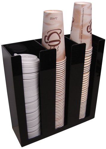 RCS Plastics 3 Sl Cup Lid Holder Dispenser Organizer Coffee Cup Caddy Organize Your Coffee Counter with Style (6005)