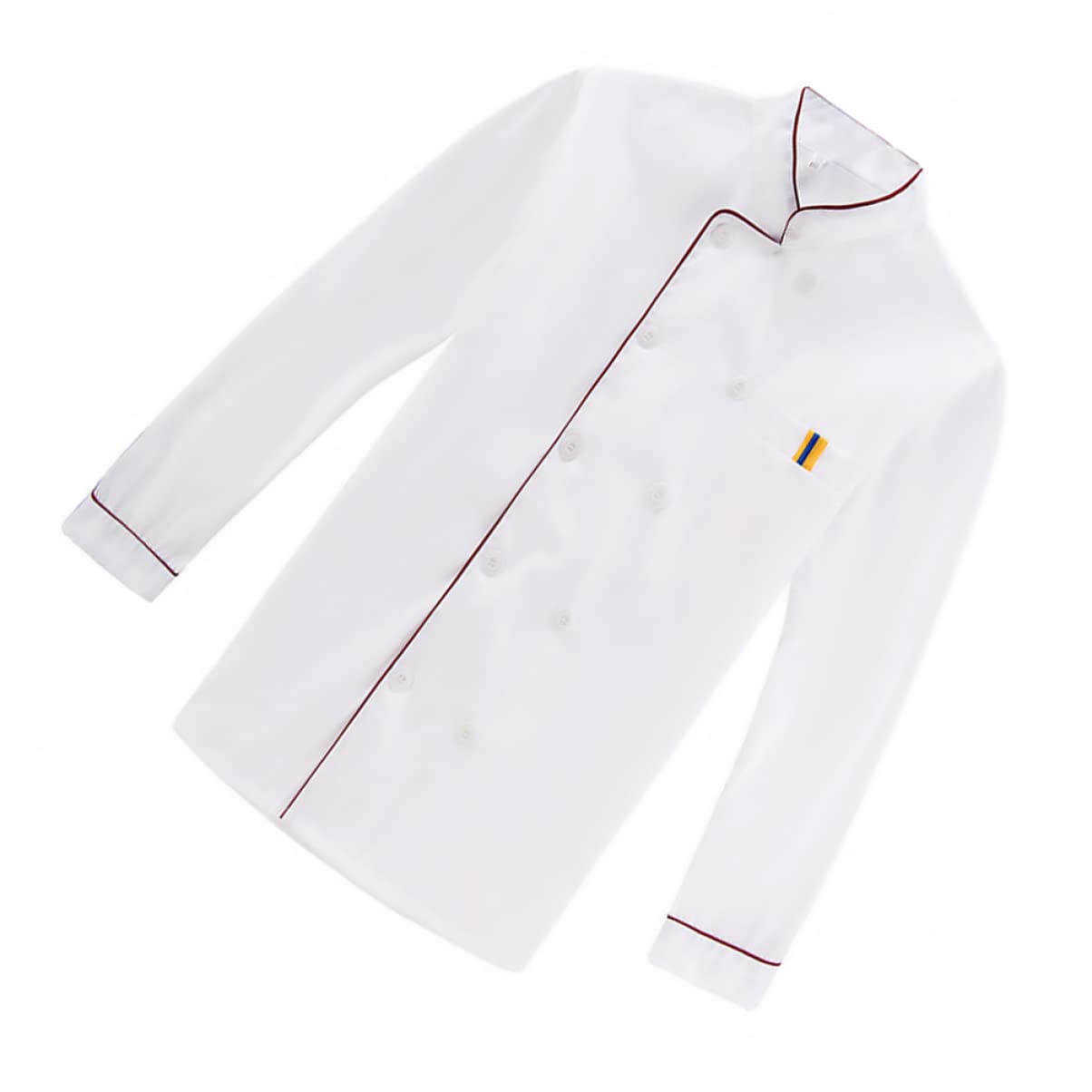 PartyKindom Casual Loose Long Sleeve Chef Jacket for Restaurant Bar Hotel and Outdoor Barbecue Red Embossed Design Oil Easy to Wash Unisex Catering Clothing