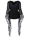 Women Vintage Gothic Lace T Shirt Tops Long Sleeve V-Neck BP000349