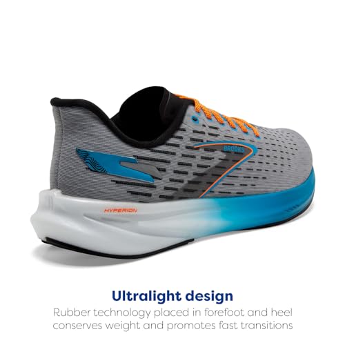 Brooks Men’s Hyperion Neutral Running Shoe - Grey/Atomic Blue/Scarlet - 9 Medium by Brooks - Image 4