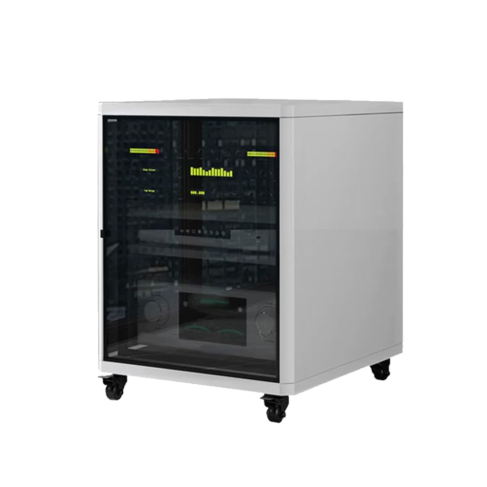 Estante para amplificador de equipos audiovisuales 11U, 63 cm de alto, estructura estable, gran capacidad de carga, gabinete KTV