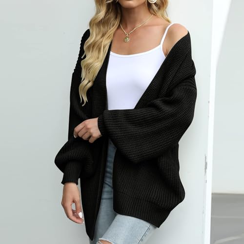 Oversized Cardigan Sweaters for Women Lightweight Crochet Sweater Casual Open Front Cardigan Sweater Coats w/Pockets4