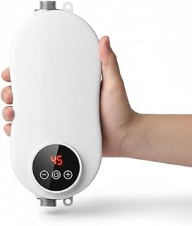 Drumstone 𝟏𝟓-𝐘𝐞𝐚𝐫𝐬 𝐖𝐚𝐫𝐫𝐚𝐧𝐭𝐲 5500W Instant Electric Hot Water Heater | LED Touch Control Tankless System | Fast Heating Water Geyser with Digital Temperature Display Kitchen & Bathroom