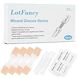 LotFancy Emergency Laceration Closures, Medical First Aid Supplies, 4-Count, Butterfly Bandaids, Wound Care Surgical Sutures Strips Kit with Accessories, Sterile, Latex-Free