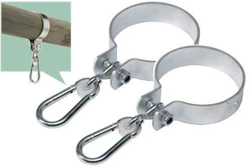 Loggyland 2er-Set Schaukelschelle rund 10cm Schaukelhaken mit Karabinerhaken, Schaukelmanschette rund 100 mm, Manschettenhaken für Kinderschaukel Loggyland 2er-Set Schaukelschelle rund 10cm Schaukelhaken mit Karabinerhaken, Schaukelmanschette rund 100 mm, Manschettenhaken für Kinderschaukel