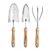 Produktbild Amazon Basics - Gartenwerkzeug-Set, 3-teilig, mit Edelstahl-Kelle, Umpflanzkelle und Handharke