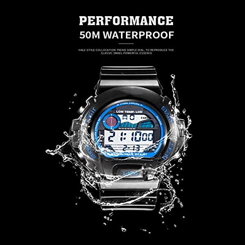 Mens Digital Watch - Sports Military Watches 50m Waterproof Outdoor Chronograph Military Wrist Watches for Men, with Led Back Ligh/Alarm/Date4