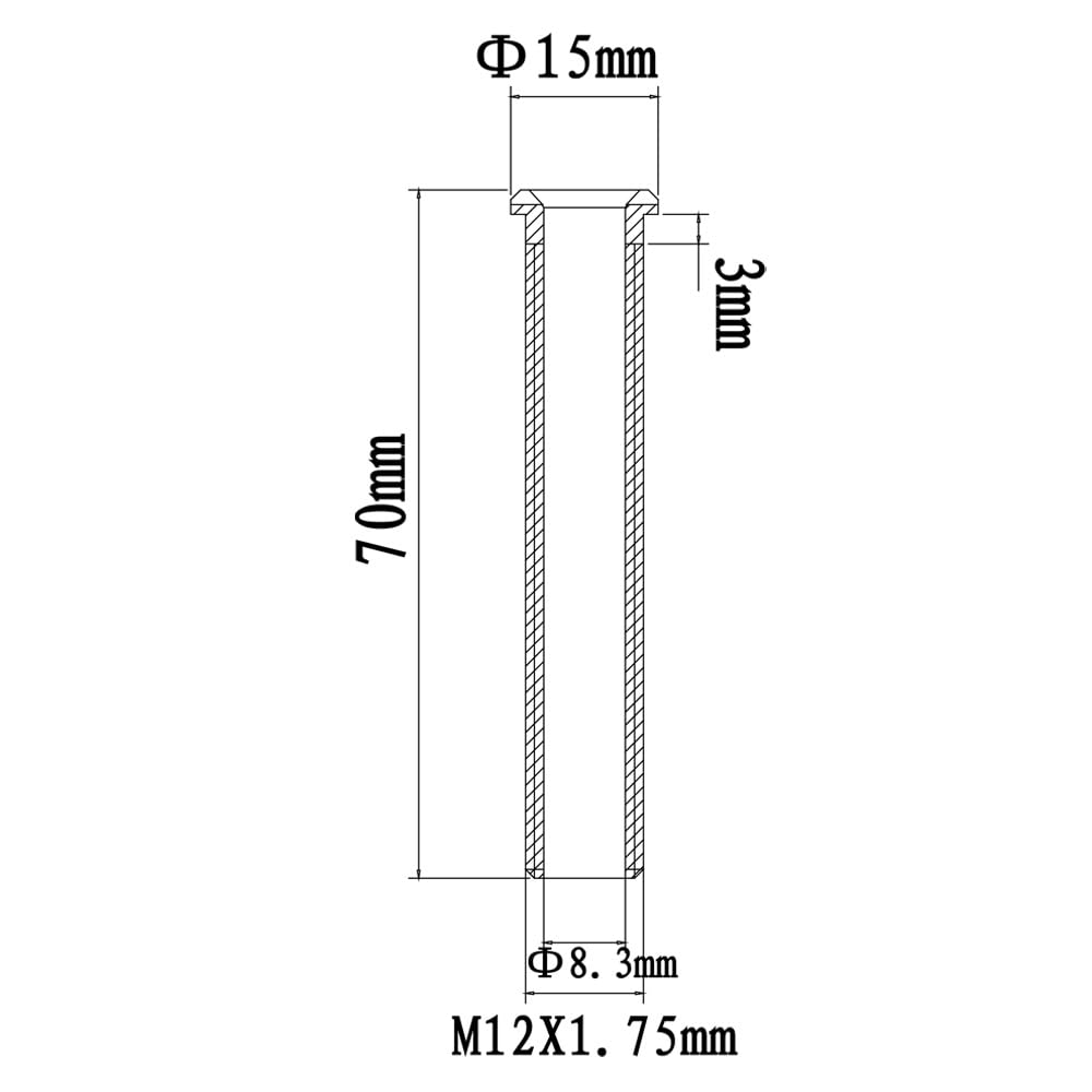 Talea Sink Bolt Screw,Extended Bolt M12*70MM for Wash Basin Strainer Plug Brass Mmaterial (C0003C036) - Image 2