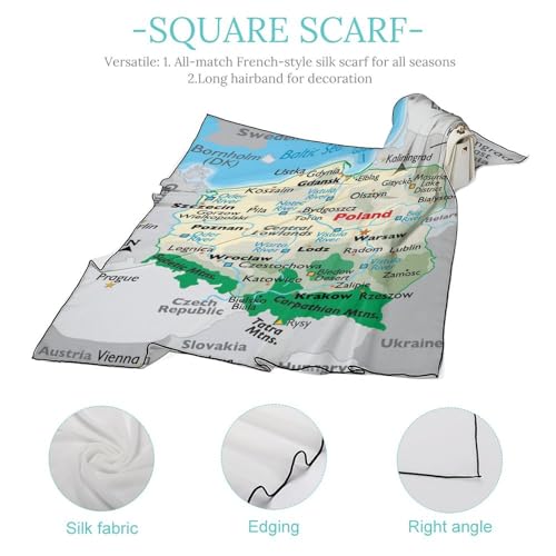 Maps of Ukraine Head Scarf,Bandanas for Women Shawl Silk Scarf Hair Band Hair Accessories,wristband4