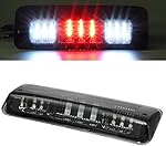 Partsam Replacement for F150 F-150 2004 2005 2006 2007 2008 High Mount Stop Light 3rd Third Brake Light Smoked LED Rear Cab Roof Center Mount Brake Tail Cargo Light Lamp Chrome Housing w/3 Plugs