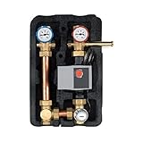 2x Absperrventil inkl. Thermometer; Mischventil konstant ; Temperaturbereich: 25- 55°C