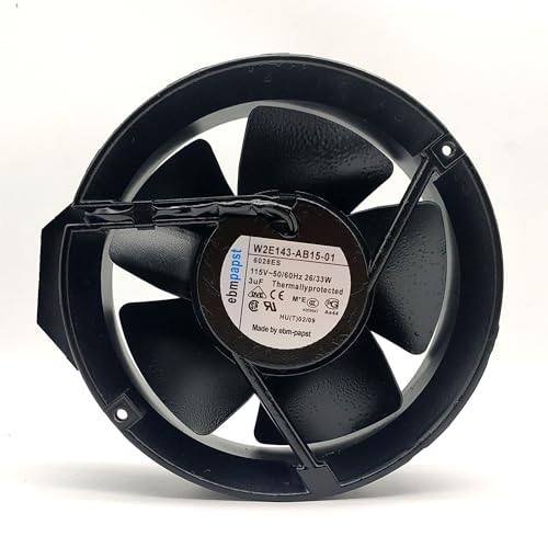 NZNYDNL EBM W2E143-AB15-01 6208ES 115V 26/33W Full Circle All Metal Axial Fan