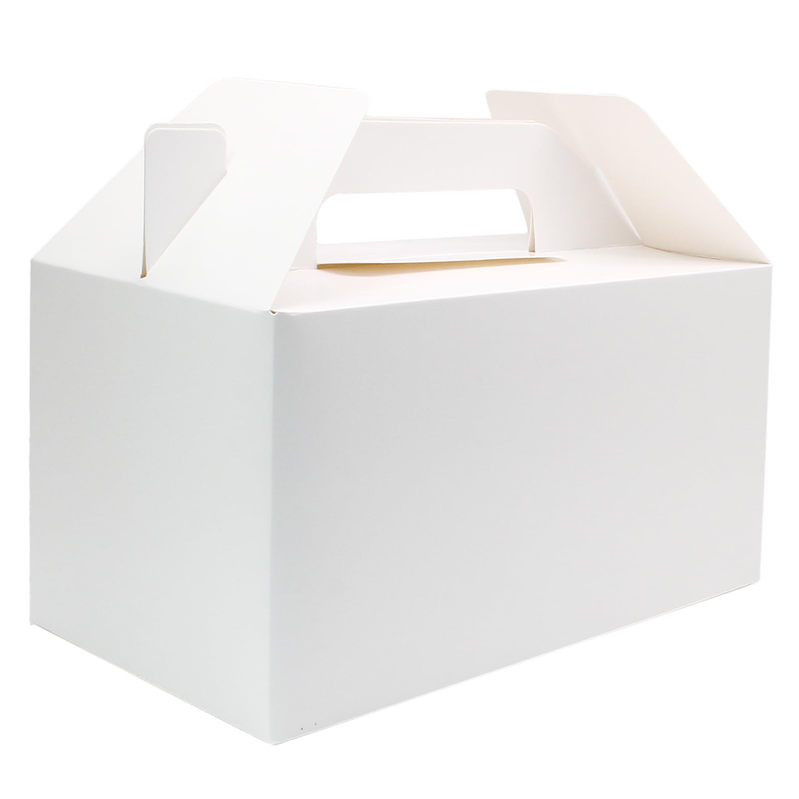 Biaungdo 30 Pack White Gable Boxes for Party Favor, 9.5 x 5 x 5 Inch Large Cardboard Treat Box for Gift, Birthday, Wedding, Lunch, and Other Events